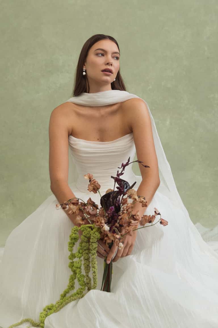 Iridescent Chiffon Bridal Scarf by Jenny Yoo