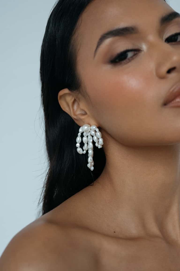 Suki Pearl Bow Earring by Jenny Yoo