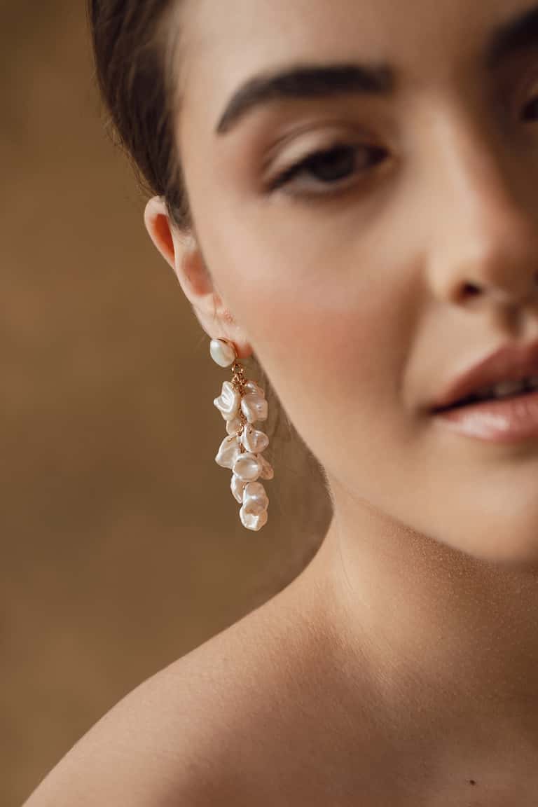 Noelle Pearl Cluster Drop Earring by Jenny Yoo