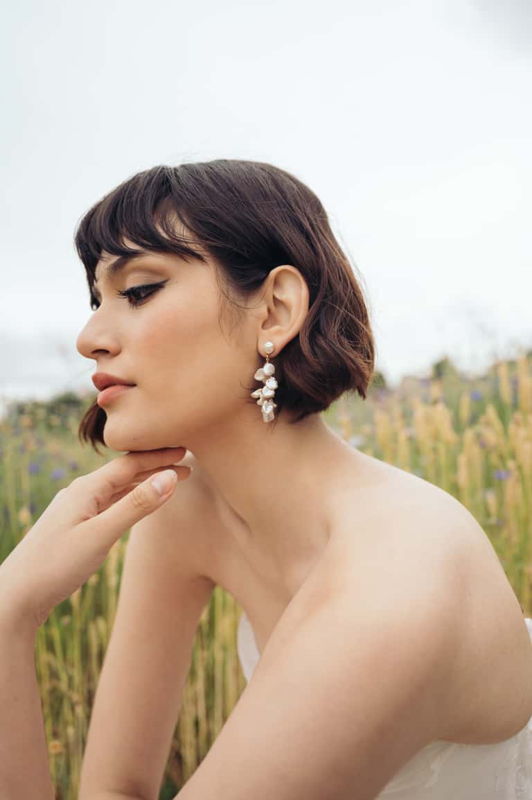 Noelle Pearl Cluster Drop Earring by Jenny Yoo