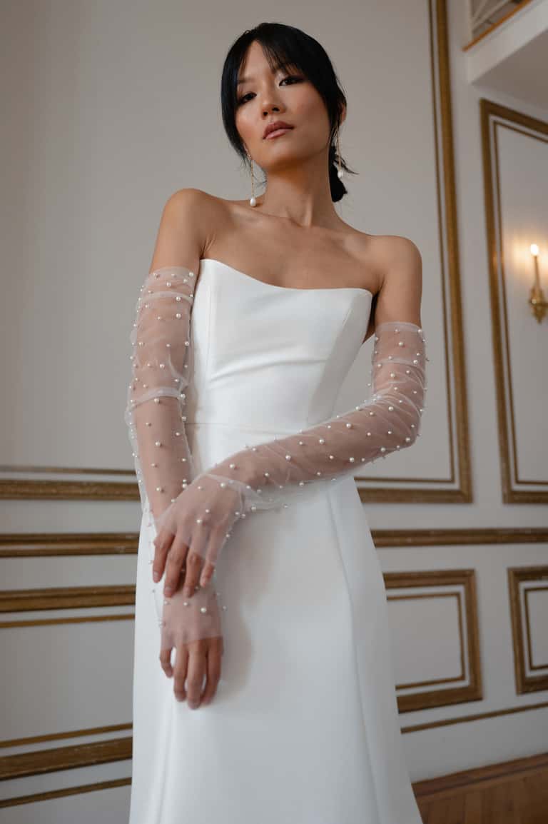 Allison Fingerless Pearl Sleeves by Jenny Yoo