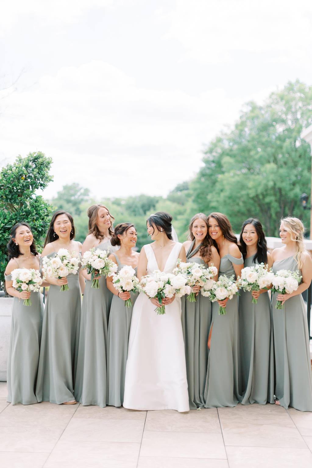 Real Bridesmaids in Moss Luxe Chiffon