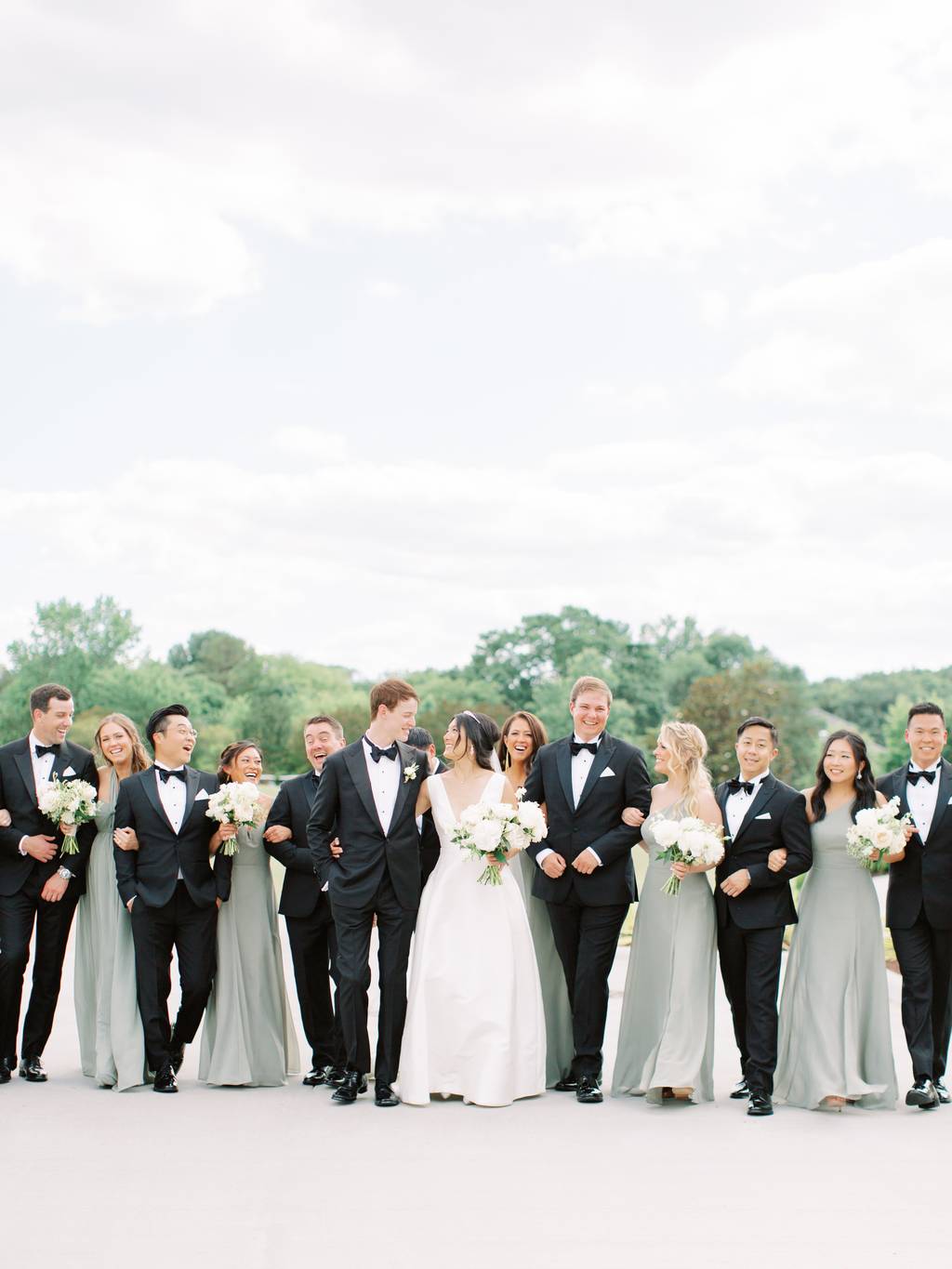 Real Bridesmaids in Moss Luxe Chiffon