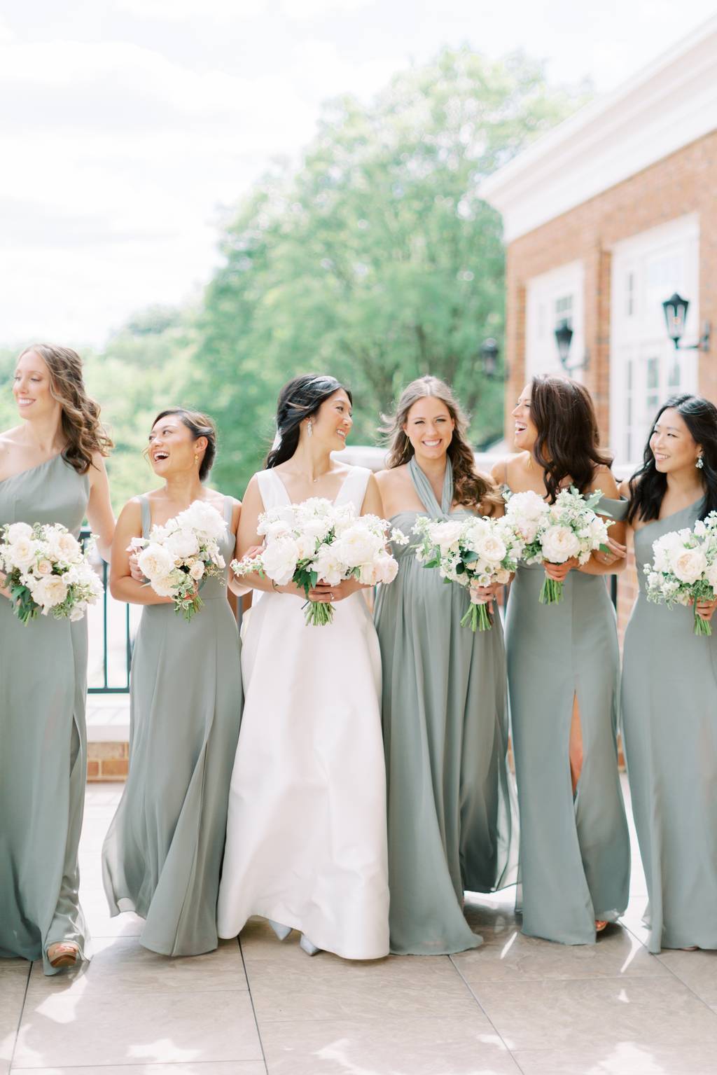 Real Bridesmaids in Moss Luxe Chiffon