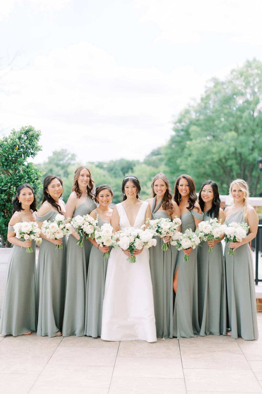 Real Bridesmaids in Moss Luxe Chiffon
