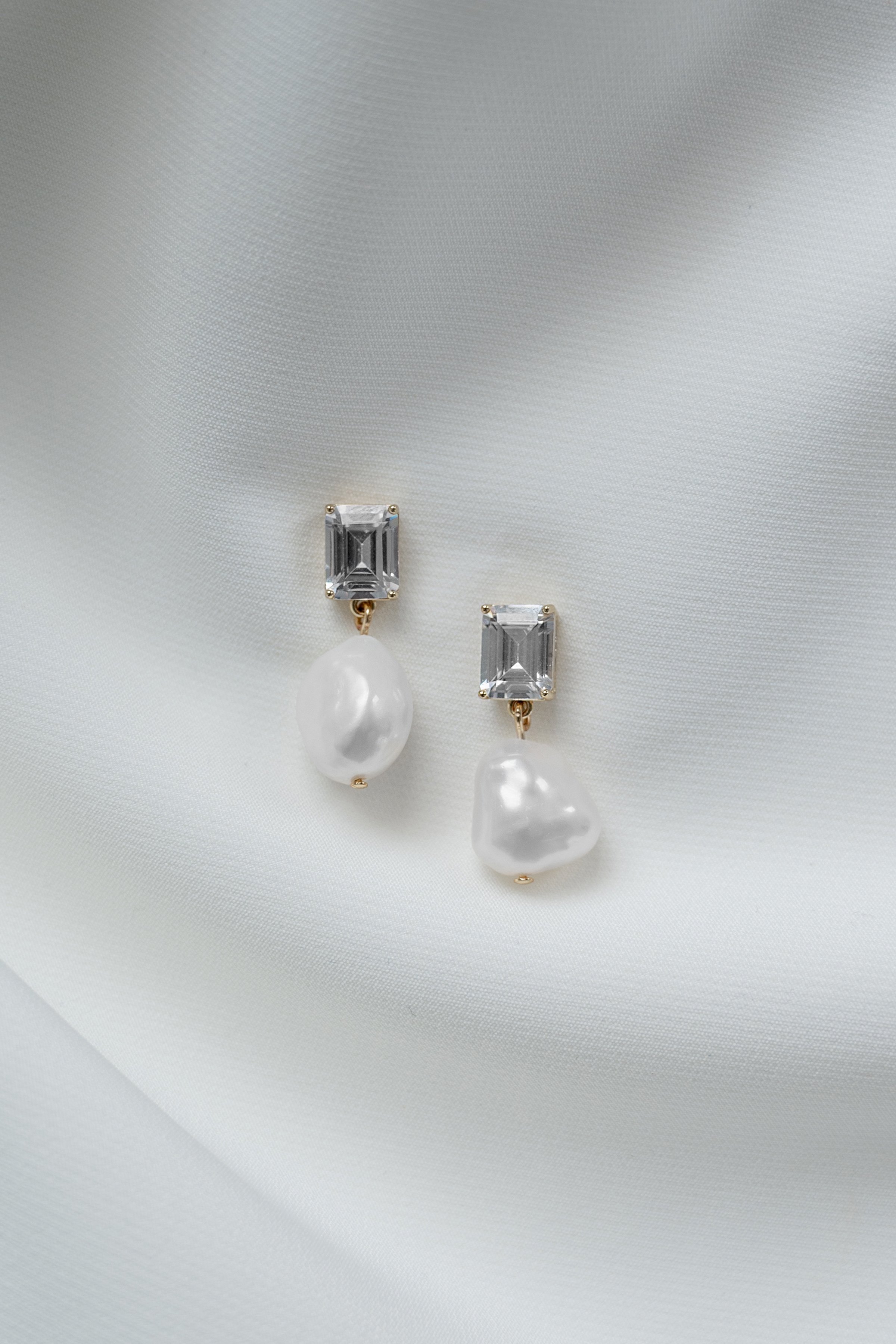 Vivian CZ + Pearl Drop Earring by Jenny Yoo