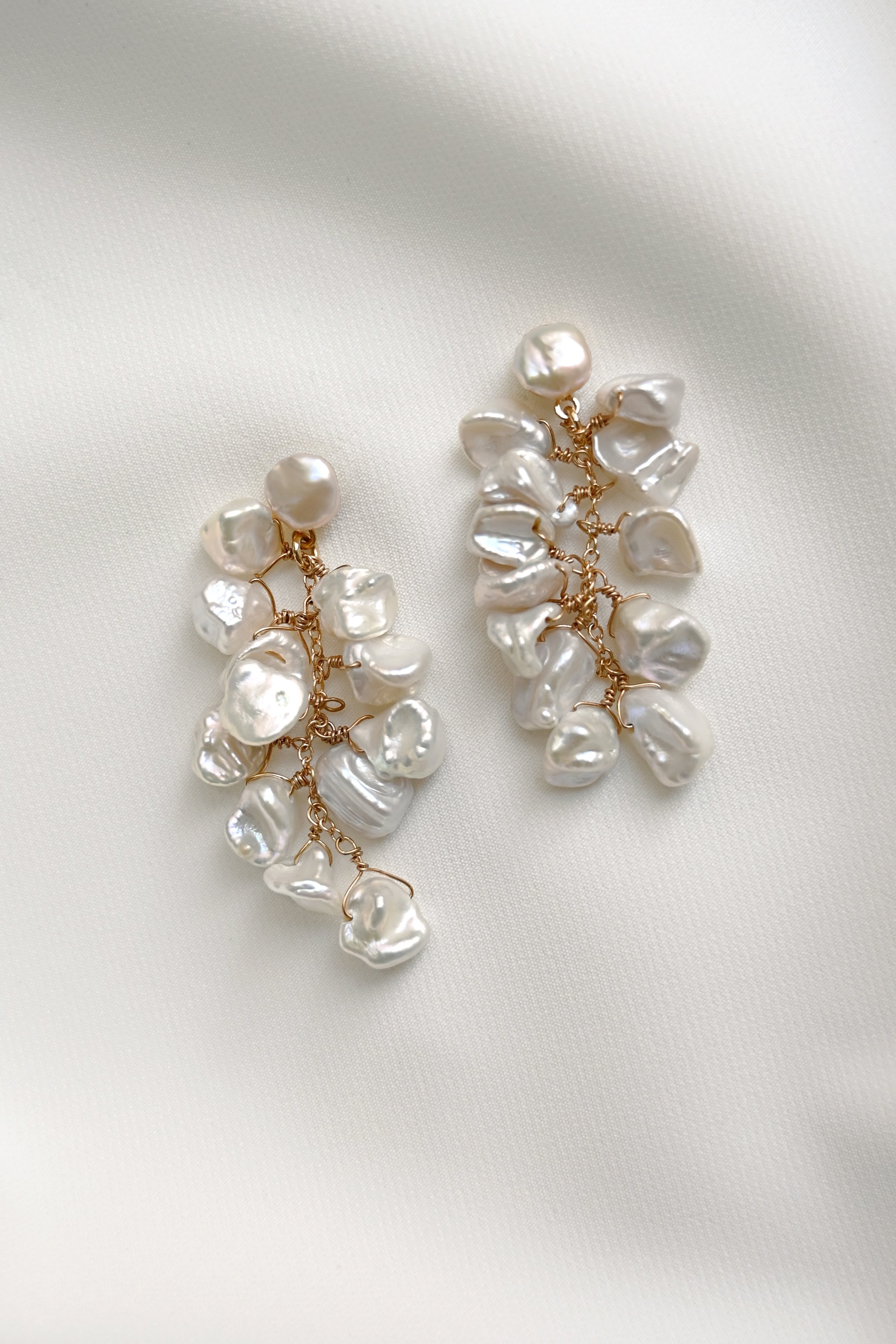 Noelle Pearl Cluster Drop Earring by Jenny Yoo