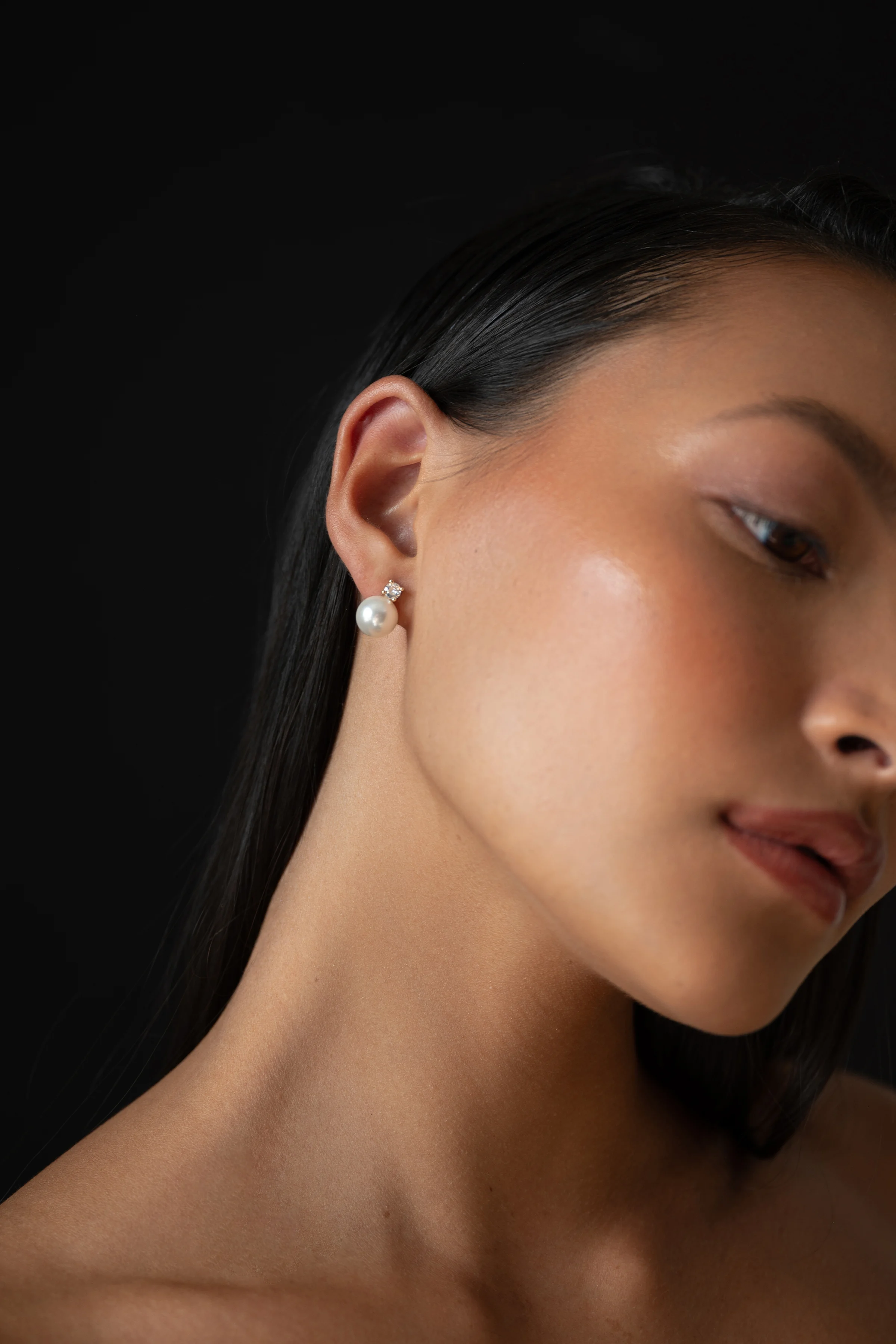 Crystal Pearl Stud Earring by Jenny Yoo