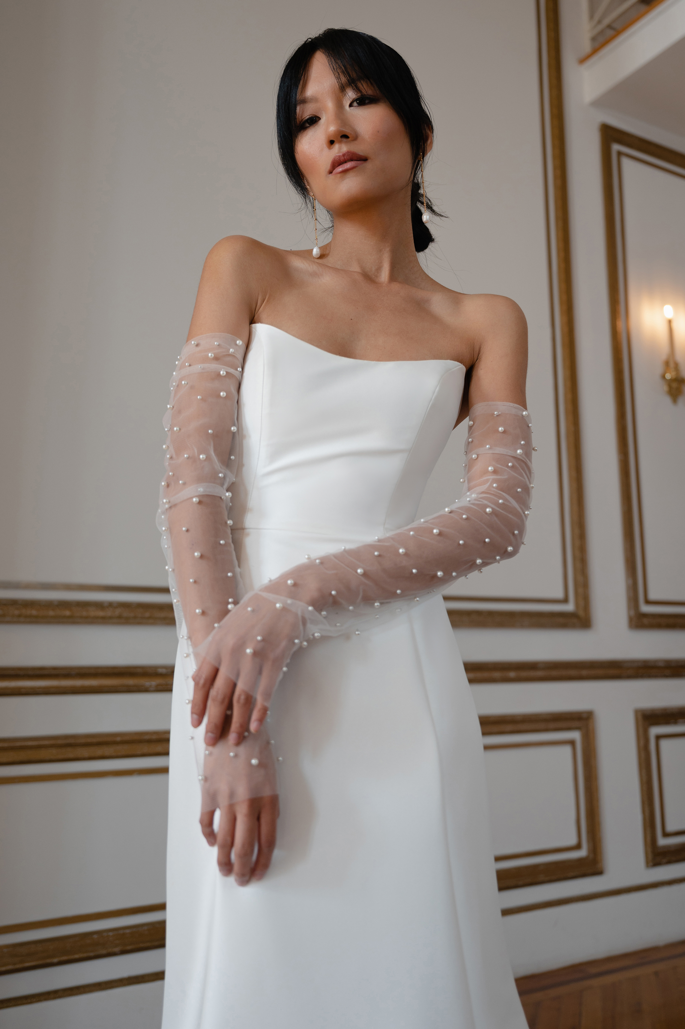 Allison Fingerless Pearl Sleeves by Jenny Yoo