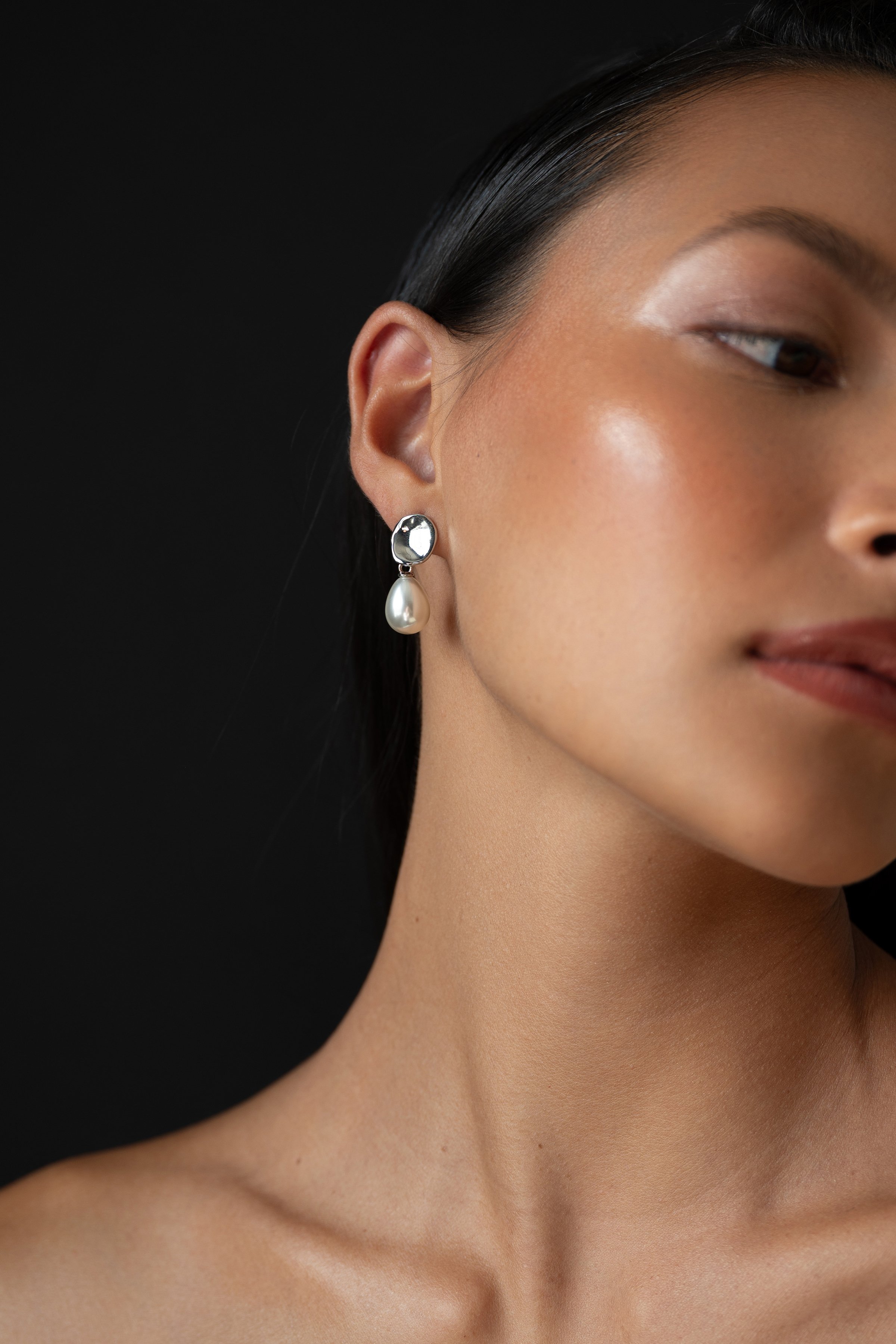 Sculptural Mini Pearl Drop Earring by Jenny Yoo