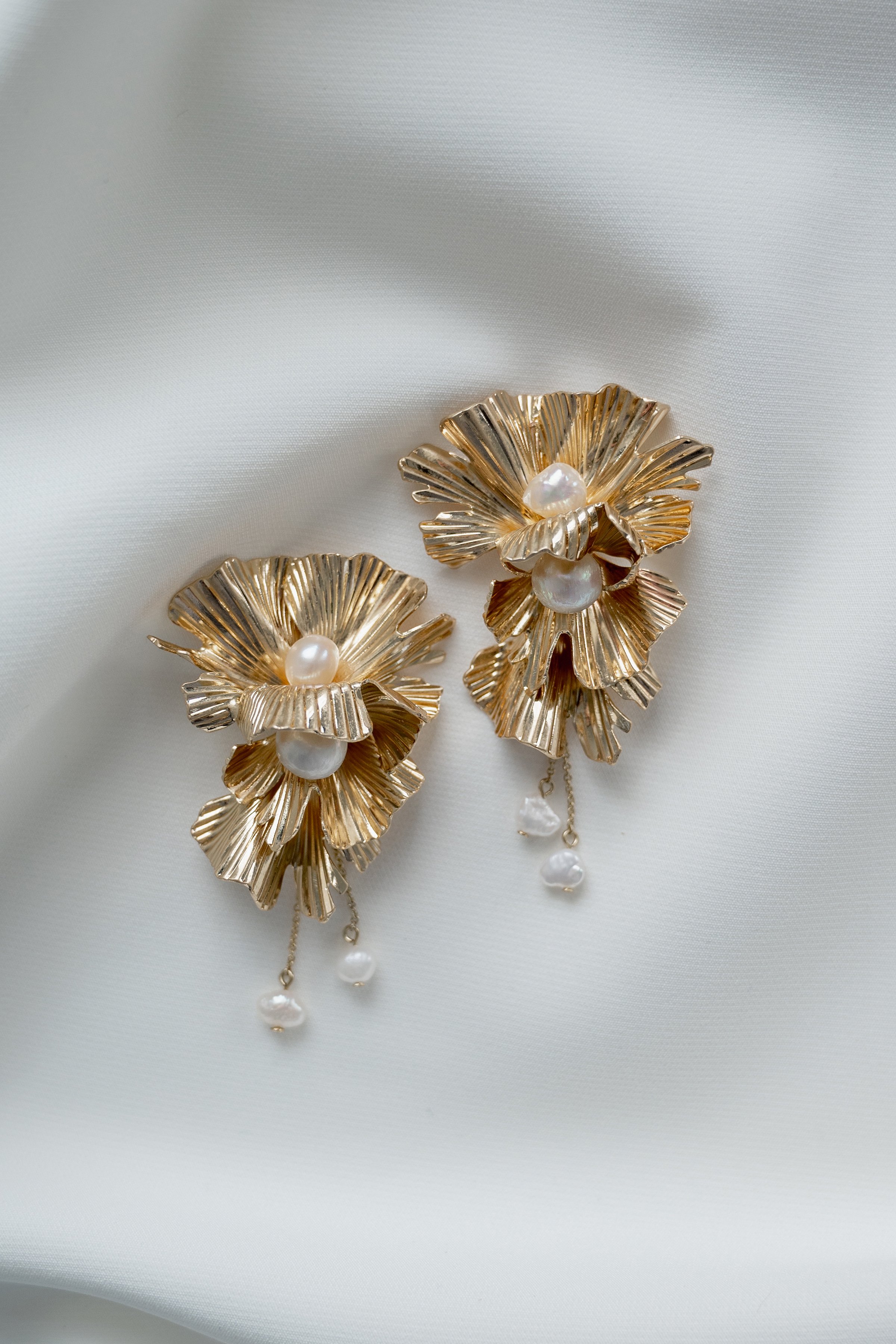 Lotus Floral Statement Earring by Jenny Yoo